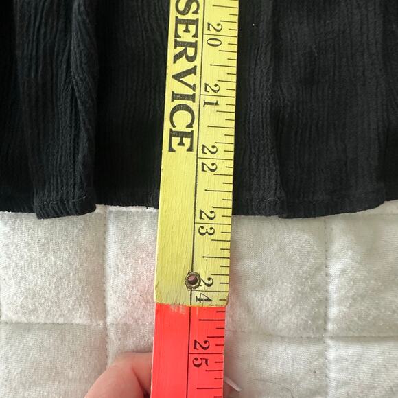 Ya Top Womens Black Small Crinkle Gauzy Tank Retro Bohemian Grunge Festival - Picture 10 of 10